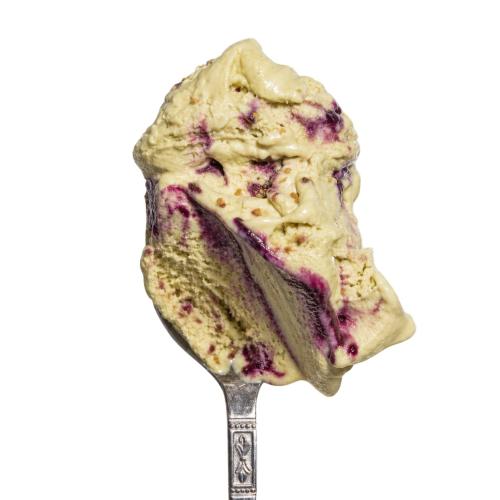 Lody o smaku Pistacja z borówką i kruszonką
