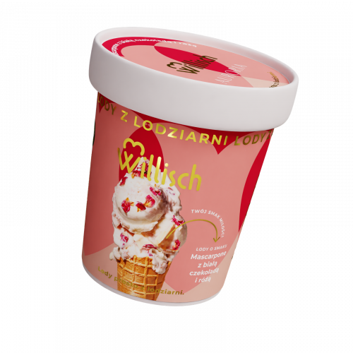 Lody o smaku Mascarpone z białą czekoladą i różą