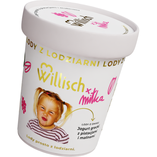 Lody o smaku Jogurt grecki z pistacjami i malinami - Willisch x Miłka