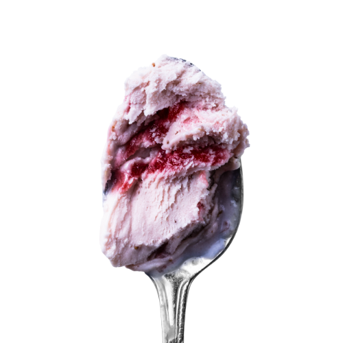 Lody o smaku truskawki i białej czekolady