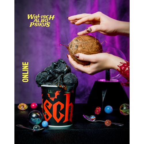  Lody o smaku Czarny kokos z musem mango