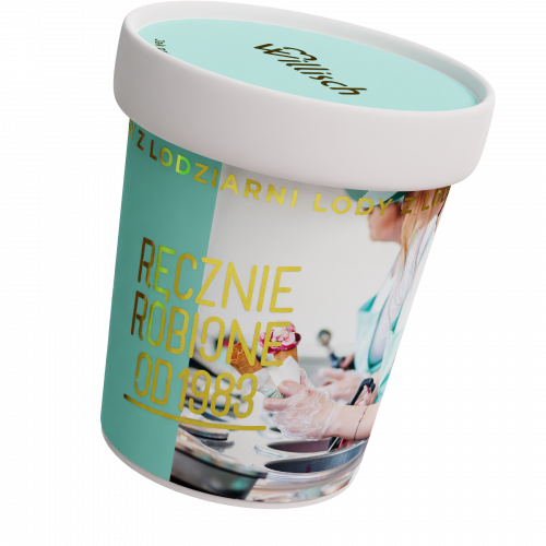 Lody o smaku Pistacji z malinami i kruszonką