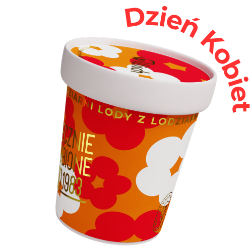 Lody o smaku Panna cotta z malinami