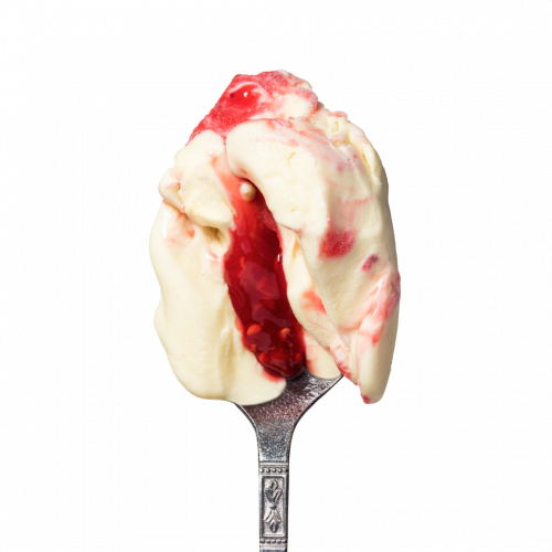 Lody o smaku Bezy z malinami