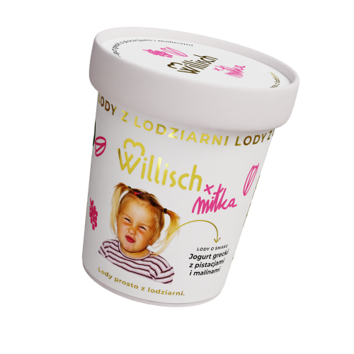 Lody o smaku Jogurt grecki z pistacjami i malinami