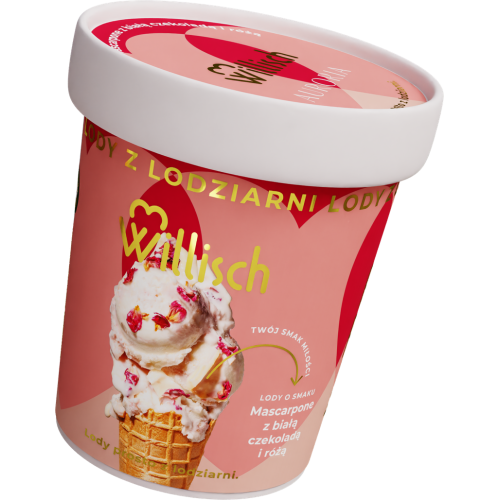 Lody o smaku Mascarpone z białą czekoladą i różą
