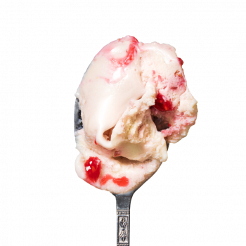 Lody o smaku Śmietanki z malinami i kruszonką bez dodatku cukru