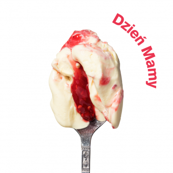 Lody o smaku ryżu z malinami