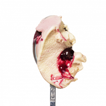 Lody o smaku chałwy z czarną porzeczką