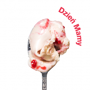 Lody o smaku białej czekolady w kokosie z malinami