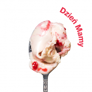 Lody o smaku mascarpone z malinami