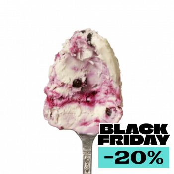 Lody o smaku Solony kokos z czarną porzeczką