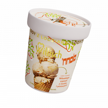 Lody o smaku Włoskie cannoli z ricottą i pistacjami